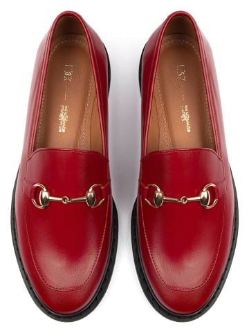 loft37 Leder-Mokassins "Long Way To Go" in Rot