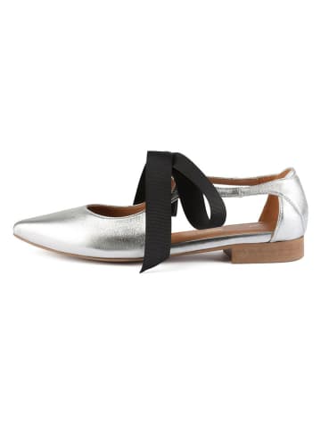 loft37 Leder-Ballerinas "Summer Break" in Silber