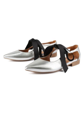 loft37 Leder-Ballerinas "Summer Break" in Silber
