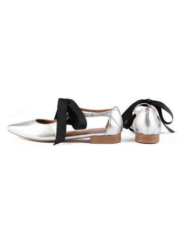 loft37 Leder-Ballerinas "Summer Break" in Silber