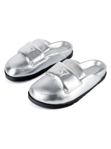 loft37 Leder-Clogs "Ready or Not" in Silber
