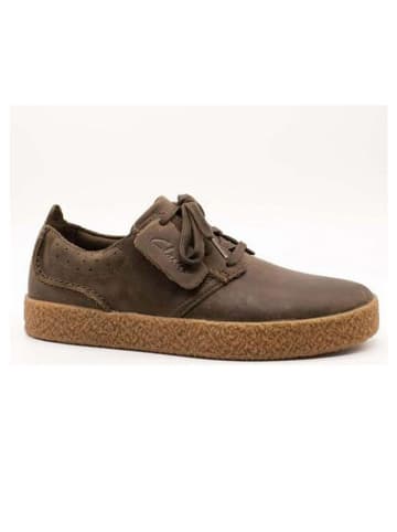Clarks Skórzane sneakersy "Street hill Lace" w kolorze oliwkowym