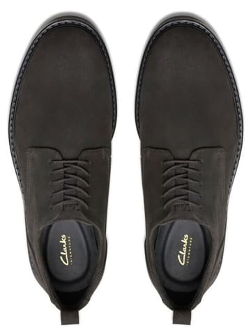 Clarks Leder-Schnürschuhe "Aldwin" in Anthrazit