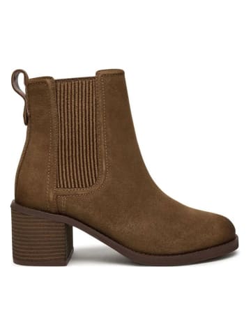 Clarks Leder-Chelsea-Boots "Chamberly Top" in Hellbraun
