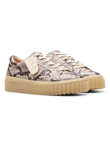 Clarks Leder-Sneakers "Mayhill Walk" in Beige/ Grau