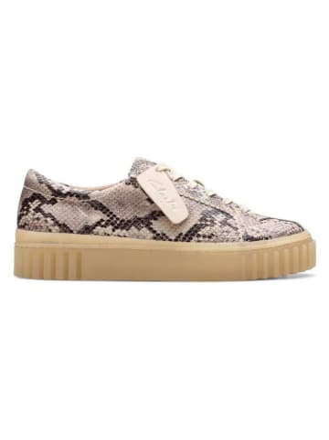 Clarks Leder-Sneakers "Mayhill Walk" in Beige/ Grau