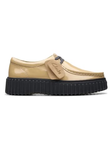 Clarks Leder-Schnürschuhe "Torhill Bee" in Beige