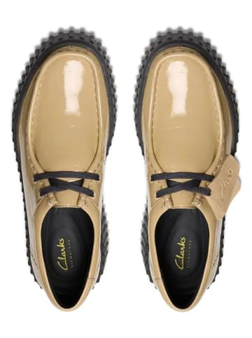Clarks Leder-Schnürschuhe "Torhill Bee" in Beige
