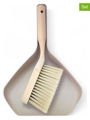 Livlig53 2tlg. Set: Kehrschaufel mit Besen in Hellgrau/ Beige