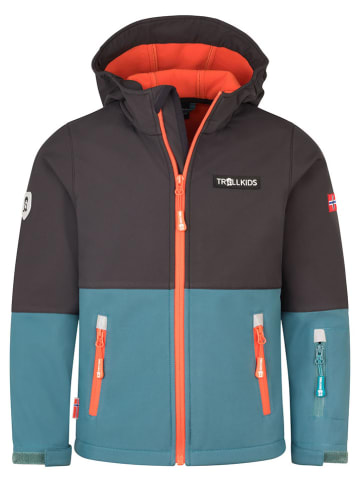 Trollkids Softshelljacke "Skjorta" in Blau/ Schwarz