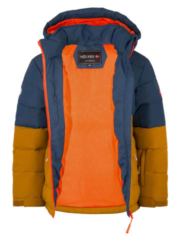 Trollkids Winterjas "Gryllefjord" donkerblauw/lichtbruin
