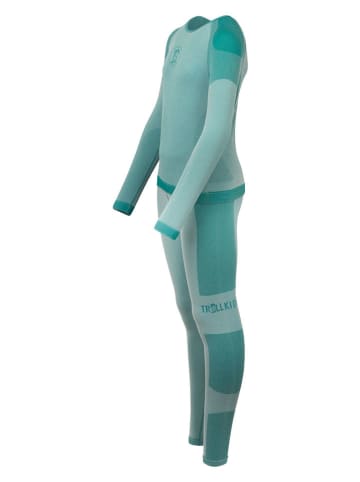 Trollkids 2-delige fuctioneel ondergoedset "Hemsedal Baselayer" turquoise
