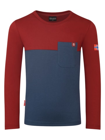 Trollkids Longsleeve "Bergen" in Braunrot/ Dunkelblau