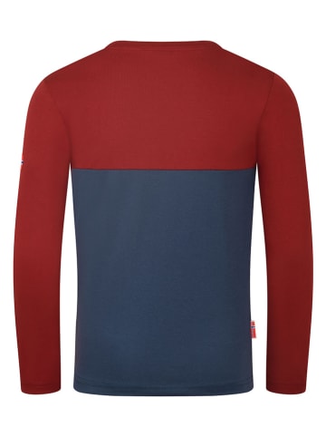 Trollkids Longsleeve "Bergen" in Braunrot/ Dunkelblau