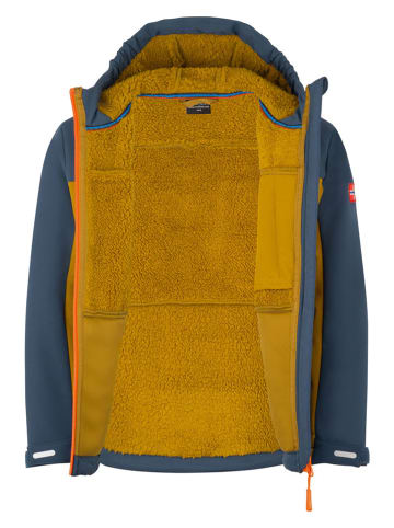 Trollkids Softshelljacke "Bergsfjord" in Blau/ Hellbraun