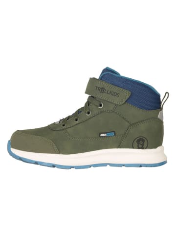 Trollkids Leren wandelboots "Stavanger Mid Cut XT" kaki