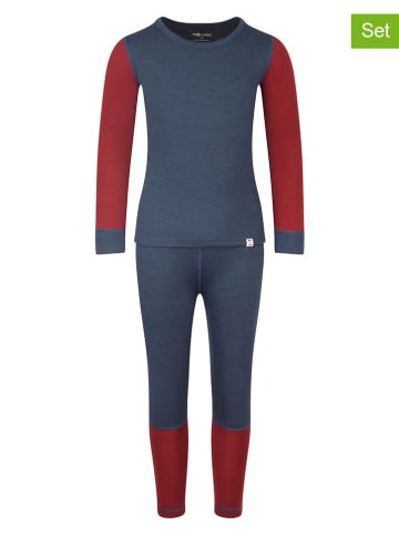 Trollkids 2-delige functionele ondergoedset "Merino" donkerblauw