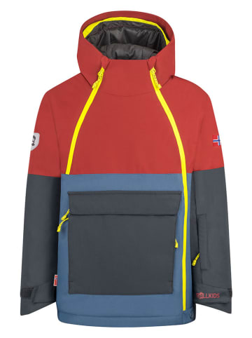 Trollkids Ski-/ Snowboardjacke "Eikedalen" in Braunrot/ Blau