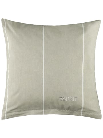 ESPRIT 2er- Set: Renforcé-Kissenhüllen "E-Harp" in Grau