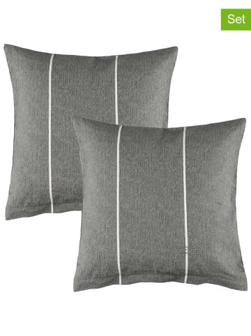 ESPRIT 2-delige set: renforcé kussenhoezen "E-Harp" antraciet