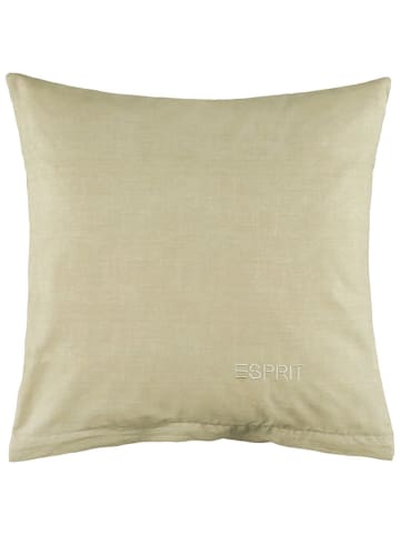 ESPRIT 2er- Set: Renforcé-Kissenhüllen "E-Harp" in Beige
