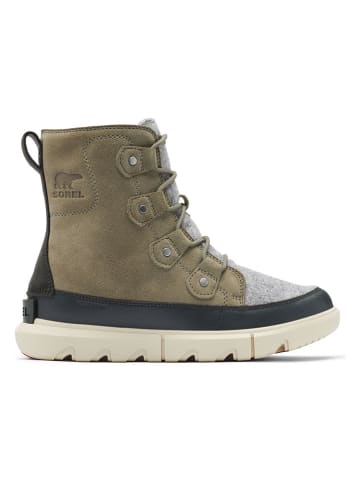 Sorel Leren winterboots "Explorer II" kaki/grijs