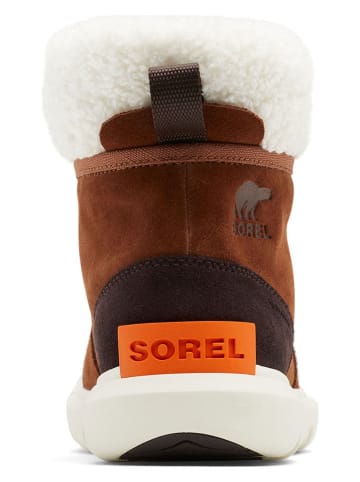 Sorel Leder-Winterboots "Explorer II" in Hellbraun/ Weiß