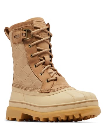 Sorel Leder-Winterboots in Hellbraun