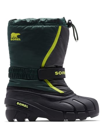Sorel Botki zimowe "Flurry Boot" w kolorze zielono-czarnym
