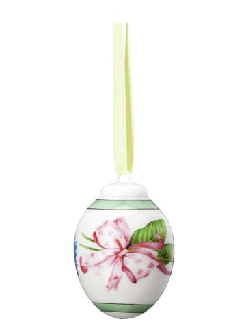 Rosenthal Zawieszka dekoracyjna w kolorze białym ze wzorem - dł. 4,5 cm