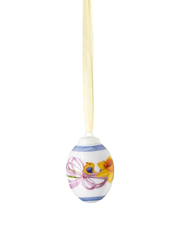 Rosenthal Zawieszka dekoracyjna w kolorze białym ze wzorem - dł. 4,5 cm