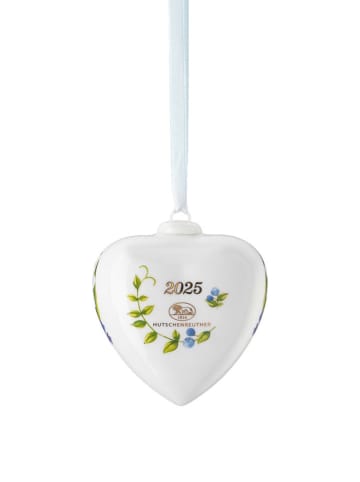 Rosenthal Zawieszka dekoracyjna w kolorze białym ze wzorem - dł. 6,5 cm