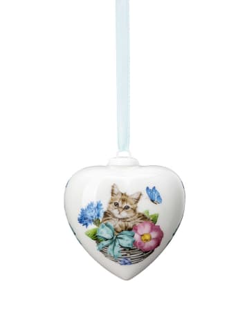 Rosenthal Zawieszka dekoracyjna w kolorze białym ze wzorem - dł. 6,5 cm