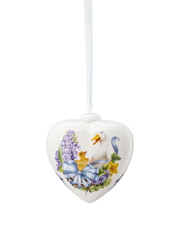 Rosenthal Zawieszka dekoracyjna w kolorze białym ze wzorem - dł. 6,5 cm