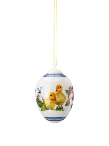 Hutschenreuther Zawieszka dekoracyjna w kolorze białym ze wzorem - dł. 6,5 cm