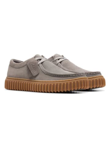 Clarks Leder-Mokassins "Torhill" in Grau