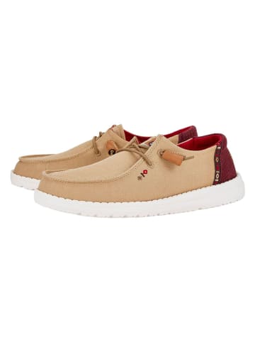 Hey Dude Slipper "Wendy Chambray Boho" in Hellbraun/ Beige