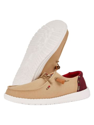 Hey Dude Slipper "Wendy Chambray Boho" in Hellbraun/ Beige
