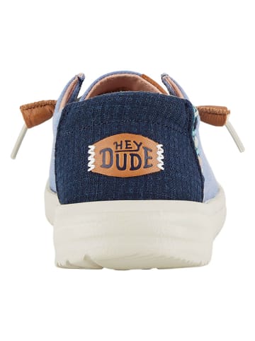 Hey Dude Slipper "Wendy Chambray Boho" in Hellblau