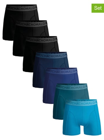Muchachomalo 7er-Set: Boxershorts in Dunkelblau/ Schwarz/ Blau