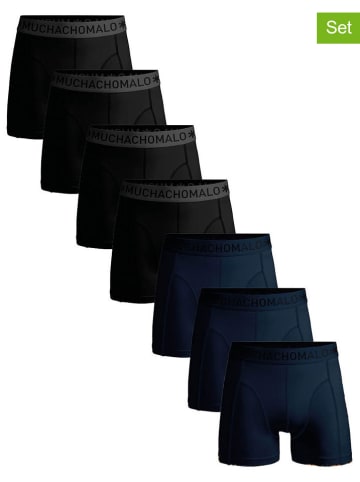 Muchachomalo 7er-Set: Boxershorts in Dunkelblau/ Schwarz
