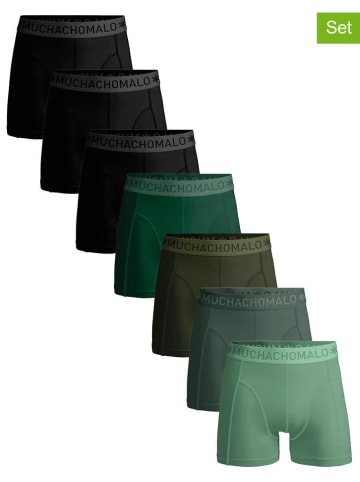 Muchachomalo 7er-Set: Boxershorts in Schwarz/ Grün