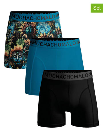 Muchachomalo 3er-Set: Boxershorts in Schwarz/ Blau/ Bunt