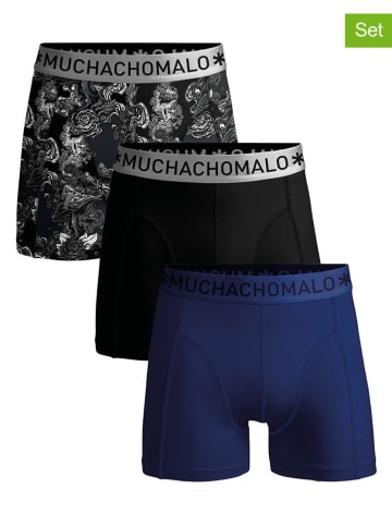 Muchachomalo 3er-Set: Boxershorts in Schwarz/ Dunkelblau