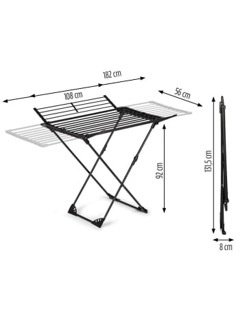 Vitapur Suszarka "Vitapur" w kolorze czarnym na ubrania - 108 x 92 x 56 cm