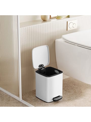 Vitapur Mülleimer ''SquareSingle'' in Weiß - 6 l