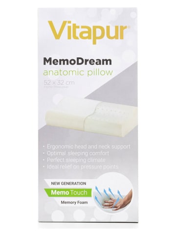 Vitapur Hoofdkussen "MemoDream" geel - (B)52 x (H)11,5 x (D)32 cm