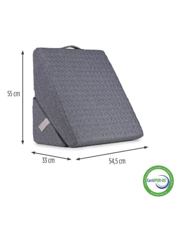 Vitapur Lesekissen ''Vitaspine'' in Grau - (B)54,5 x (H)55 x (T)33 cm