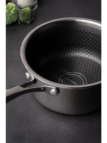 ROSMARINO 2tlg. Set: Stielkasserolle ''Hexapro'' in Silber - 1,2 l