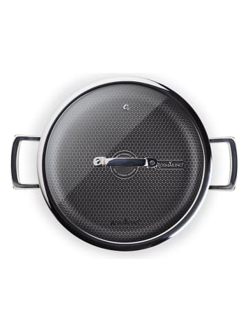 ROSMARINO 2-delige set: braadpan met deksel "Hexapro" zilverkleurig - Ø 28 cm